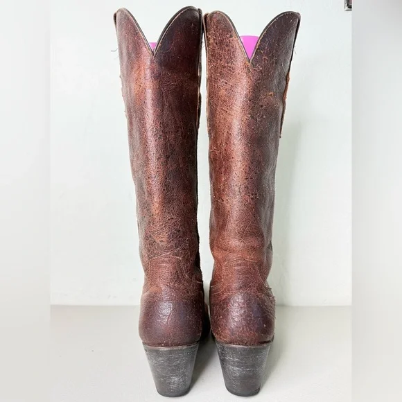 Old Gringo Yippee Ki Yay Hand Crafted Distressed Brown Leather Tall Boots 8B - Picture 4 of 10